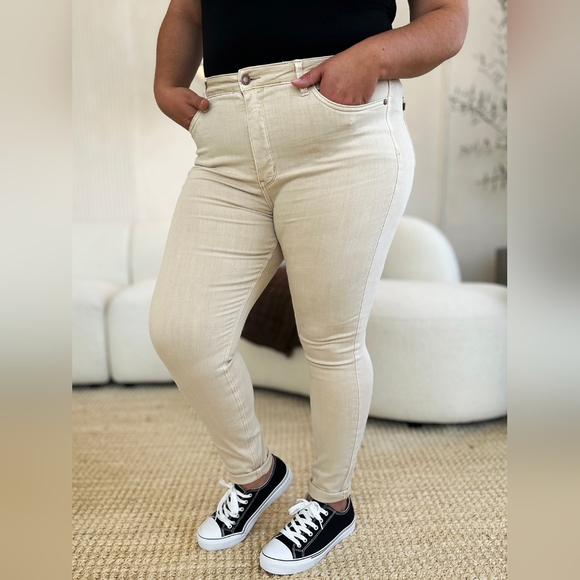 Judy Blue Tummy Control High-Rise Waist Denim Skinny Jean Slim Pants Plus Size - Picture 6 of 16